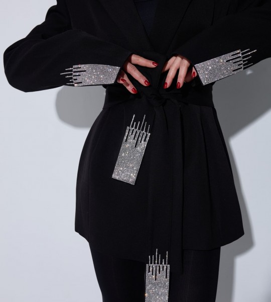 Блейзер Crystal Accent Чорний | Showroom By Nona — зображення 4